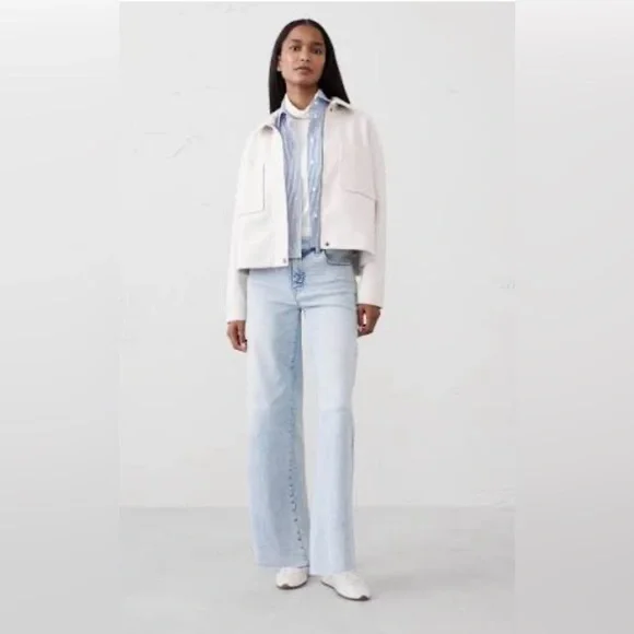 Banana Republic Factory Lot of 2 High Rise Wide Leg Jeans - Picture 3 of 13